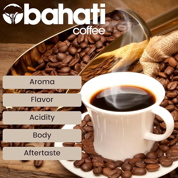 Kenya AA Grade Roasted Arabica Coffee Beans from Great Rift Valley - 100% Pure Arabica Coffee Roasted Beans (Medium Roast Whole Beans, 340 g)