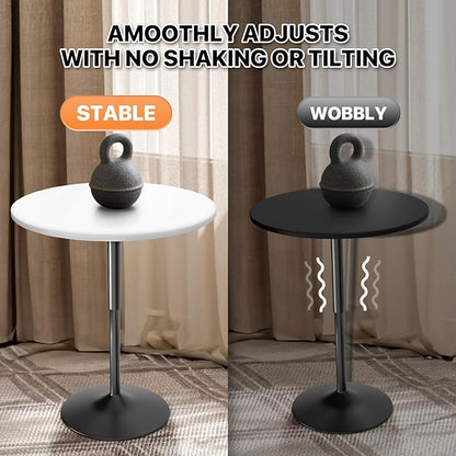 Magshion 31" Round Bar Table Height Adjustable 26"-35" Pub Table with Enlarged Base for Living Room Patio Bistro Café, White