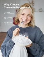 Load image into Gallery viewer, EUHOMY Nugget Ice Maker Countertop, 40Lbs/24H Pebble Ice Maker Machine, Self-Cleaning Countertop Sonic Ice Makers with Ice Scoop&amp;Basket, Pellet Ice Maker Machine for Home/Kitchen/Office