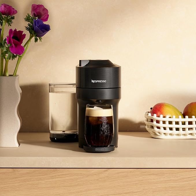 Nespresso Vertuo Pop+ Coffee and Espresso Machine by De'Longhi with Aeroccino Milk Frother, Liquorice Black