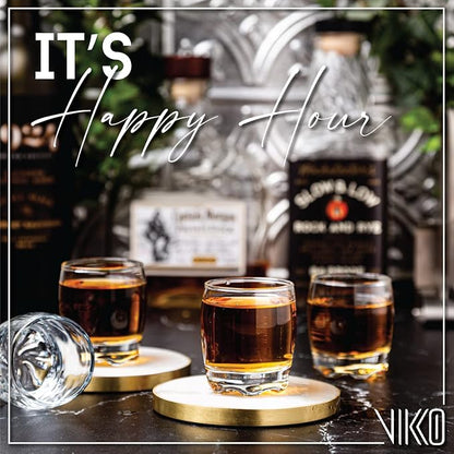 Vikko 2.75 Ounce Shot Glasses, Set of 6 Small Liquor and Spirit Glasses, Durable Tequila Bar Glasses For Alcohol and Espresso Shots, 6 Piece Shooter Glass Set