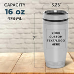 Load image into Gallery viewer, DISCOUNT PROMOS Custom Stainless Steel Tumblers 16 oz Set of 6/12/24 Personalized Bulk Pack Perfect for Coffee Soda Other Hot Cold Beverages - Silver