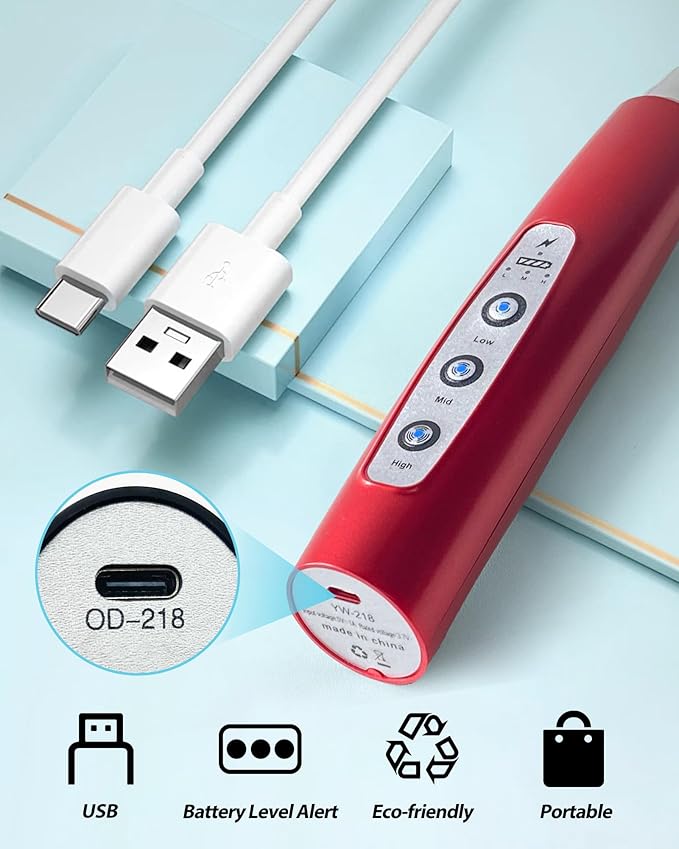 Milk Frother Rechargeable Handheld-Electric Whisk 3 Speed Adjustable, Frother Wand Coffee with 3 Stainless Whisks, Electric Foam Maker, Drink Mixer Blender for Latte Cappuccino Matcha Egg