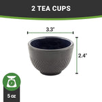 Load image into Gallery viewer, Restaurantware-Tetsubin 5 Ounce Cast Iron Tea Cups, Set Of 2 Hobnail Black Cups - Enamel Coated Interior, Durable, Black Cast Iron Asian Tea Cup, For Homes or Restaurants, Corrosion-Resistant