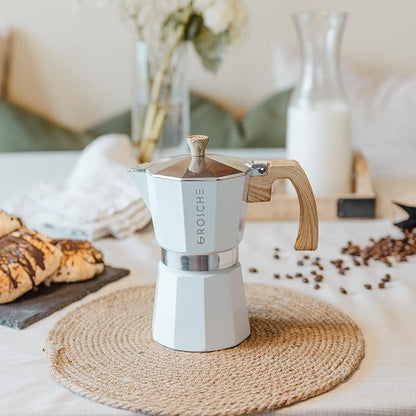 GROSCHE White Milano Stovetop Espresso Maker, 6 cup