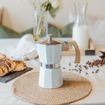 Load image into Gallery viewer, GROSCHE Milano Moka Stovetop Espresso Coffee Maker (3 Cup / 150 ml, White)