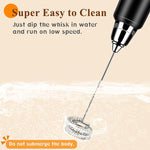 Load image into Gallery viewer, Milk Frother Handheld Rechargeable with Stand, Frother Wand Drink Mixer Electric Whisk for Coffee, Detachable With 3 Stainless Whisks, Hand Mixer for Lattes, Cappuccino, Matcha, Egg, Black