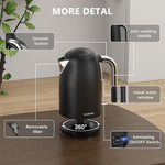 Load image into Gallery viewer, Electric Kettles, 1.7L Tea Kettle, Hot Water Boiler Heater, Stainless Steel Electric Teapots BPA Free, Auto Shut-Off &amp; Boil-Dry Protection, 120V/1500W-Black