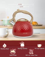 Load image into Gallery viewer, Tea Kettle,2.5 Quart Stovetop Tea Kettles Loud Whistle,Food Grade Stainless Steel Water kettles for Stove Top with Anti-hot Ergonomic Handle,Suitable for All Heat Sources