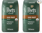 Load image into Gallery viewer, Peet's Coffee, USDA Organic Dark Roast Ground Coffee - French Roast 36 Ounces (2 Bags of 18 Ounces)