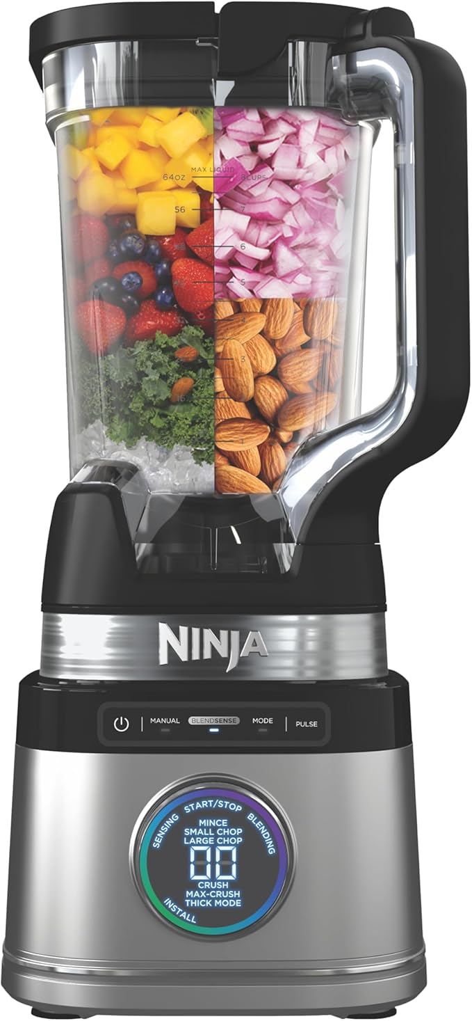 Ninja TB201 Detect Power Blender Pro, BlendSense Technology, For Smoothies, Shakes & More, 1800 Peak Watts, 72 oz. Pitcher, Blender, Black