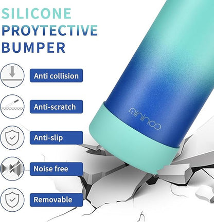 mininoo Insulated Stainless Steel Water Bottle with Straw and Lid for Sports, 24 oz, Pacific Dream