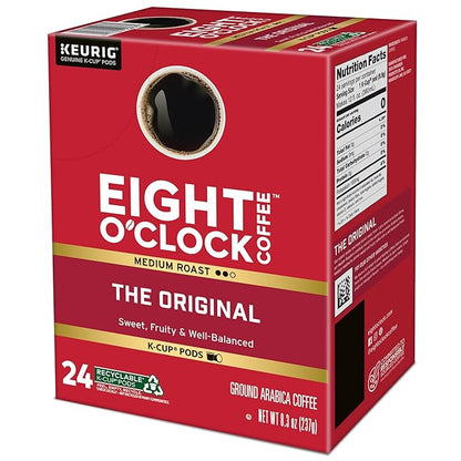 Eight O'Clock Coffee The Original Keurig Single-Serve K-Cup Pods, Medium Roast Coffee, 96 Count (4 Packs of 24)