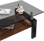 Load image into Gallery viewer, Glass Coffee Table Rectangle Living Room Center Table, with Gray Tempered Glass Tabletop and Brown MDF Layer,for Living Room and Office, Gray+Brown