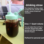 Load image into Gallery viewer, Fermus Cold Brew Coffee Maker, 32oz / 1Quart Glass Pitcher with Stainless Steel Filter and Pour Spout Handle Lid, Mason Jar for Making Cold Coffee, Fruit Drinks, Sun Tea (1, 32 Ounces)