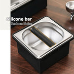 Load image into Gallery viewer, Espresso Coffee Knock Box, Stainless Steel Coffee Pucks Container, with Noise Reduction Rubber Ring,Silicone Bar for Knocking Portafilter Filter Grinds