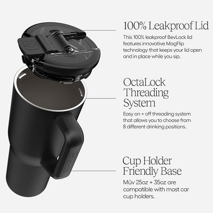 BrüMate Müv - 35oz 100% Leak Proof Insulated Coffee Mug with Handle & Lid - Stainless Steel Coffee Travel Mug - Double Walled Coffee Cup (Sage)