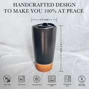 Mora Double Wall Ceramic Coffee Travel Mug with Lid, 14 oz, Portable, Microwave, Dishwasher Safe, Insulated Reusable Tall Cup, Splash Resistant Lid - To Go Tumbler for Car Cup Holder, Nightwaves