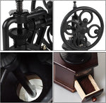 Load image into Gallery viewer, Coffee Grinder,Wooden Coffee Bean Grinder Manual Coffee Grinder Roller, Antique Coffee Mill with Cast Iron Hand Crank for Making Mesh Coffee, Decoration, Best Gift (Brown (six deformation base))