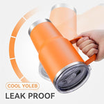 Load image into Gallery viewer, 30 oz Tumbler with Handle and Lid, Stainless Steel Tumblers Bulk Double Wall Vacuum Insulated Travel Mug Leak Proof Cup Keep Drinks Cold and Hot Orange, 8 Pack