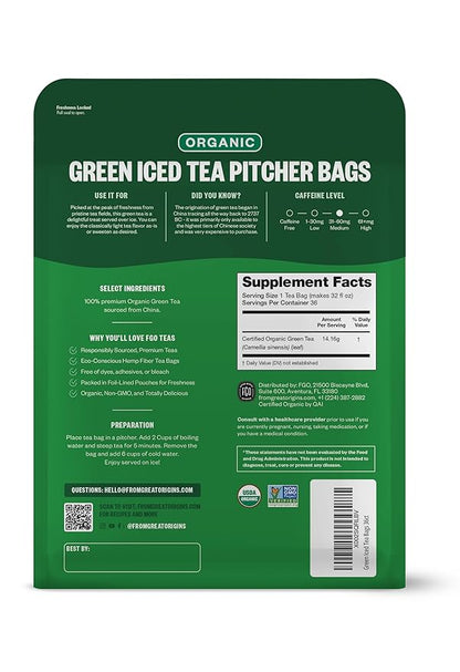 FGO Organic Matcha Green Tea Powder, Japanese Culinary Grade for Cooking, Baking, and Smoothies, 4 Ounce Resealable Bag, Packaging May Vary (Pack of 1)