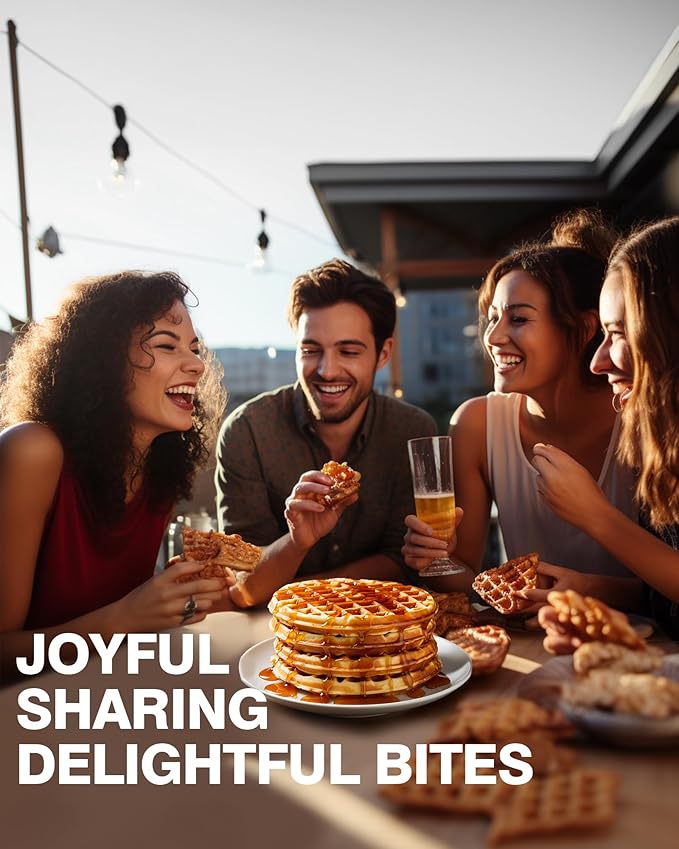 PYY Commercial Waffle Maker - Double Waffle Maker, Non-stick Electric Chaffle Maker for Restaurant Party Food Stall, Large, Stainless Steel