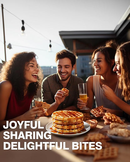 PYY Commercial Waffle Maker - Double Waffle Maker, Non-stick Electric Chaffle Maker for Restaurant Party Food Stall, Large, Stainless Steel