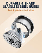 Load image into Gallery viewer, Mini Manual Coffee Grinder with CNC Stainless Steel Conical Burr &amp; 40 Adjustable Settings, Portable Hand Coffee Bean Mill with 30g Capacity &amp; Crank, Great for Travel, Camping, Espresso, Pour Over, etc