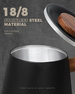 Load image into Gallery viewer, POLIVIAR Electric Gooseneck Kettle, 1350W Electric Tea Kettle Wood Pattern Handle, 34oz Pour Over Electric Kettle for Coffee &amp; Tea, 18/8 Stainless Steel Inner, Temperature Control &amp; Rapid Heating