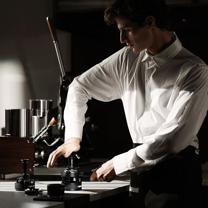 MHW-3BOMBER Espresso Tamper, 54mm-Spring-Loaded Coffee Tamper with Sound Feedback, Barista 54mm Tamper for Breville, Tamper for Espresso Machine,Thread Base YU Series, T6147-OS