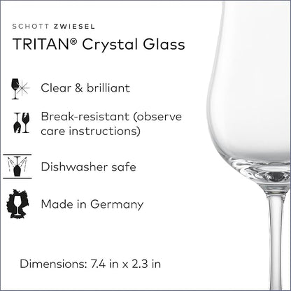 SCHOTT ZWIESEL Bar Special Whiskey Nosing Glass (Set of 6), Nosing Tasting Glass for Whiskey, Dishwasher-Safe Tritan Crystal Glasses, Made in Germany (7 Ounce)