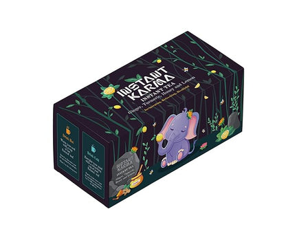 Instant Karma Tea | Ginger, Turmeric, Honey & Lemon Instant Tea | All-Natural, Caffeine-Free, No Added Sugar | Soothing & Revitalizing | 20 Sachets (Ginger, Turmeric, Honey, and Lemon)