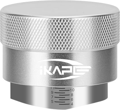 IKAPE Coffee Products, 58MM Coffee Distributor, Gravity Adaptive Espresso Distributor Fits All 58.35MM Espresso Portafilter, Compatible with 58.35MM Rancilio Bottomless Portafilter (Silver)