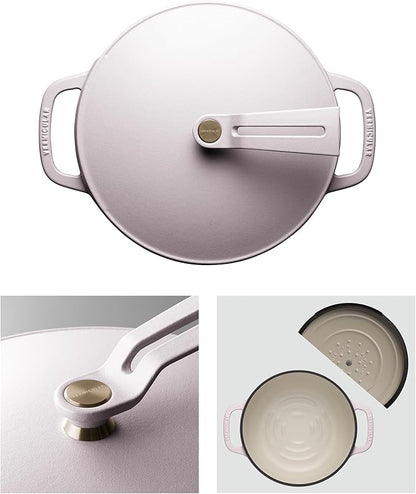 Vermicular Oven Pot 2.0 | Lightweight Enameled Cast Iron Pot | 22cm (3.7 Qt) | Non-Toxic | Induction-compatible | Dutch Oven | Made in Japan | Matte Himalayan Pink