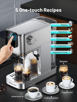 Load image into Gallery viewer, Espresso Machine, 20 Bar Professional Espresso Coffee Maker with Milk Frother Steam Wand, Hot &amp; Iced Coffee Machine, Compact Stainless Steel Coffee Machine for Cappuccino,Latte,Cold Brew