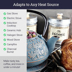 Load image into Gallery viewer, Large Japanese Cast Iron Teapot Capacity 40Oz with Trivet and Loose Leaf Tea Infuser, Cast Iron Tea Kettle Stovetop Safe. Tetsubin Coated with Enamel Interior - Blue Teapot