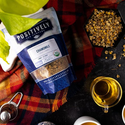 Organic Positively Tea Company, Chamomile, Herbal Tea, Loose Leaf, 4 Ounce