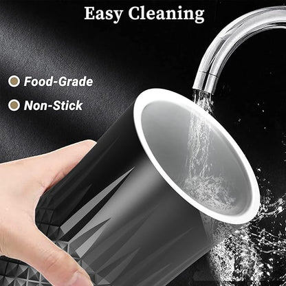 Milk Frother Electric,Syslux 4 IN 1 Automatic Warm and Cold Milk Foamer,Quiet Operation,Effortless Foam,Unique Diamond Design,Temperature Control,for Coffee Latte, Cappuccino,Macchiato,Chocolate