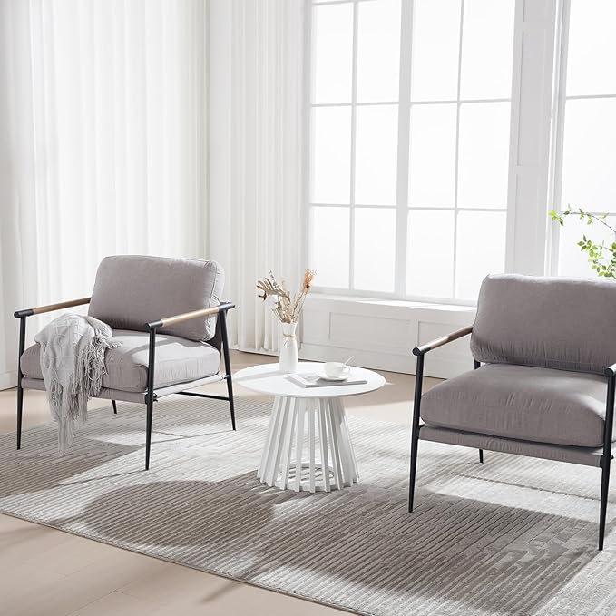 DUOMAY Modern Round Coffee Table with Unique Geometric Base, Sleek White Wood Accent Table for Living Room, Office, Lounge, White