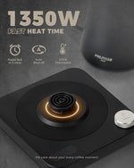 Load image into Gallery viewer, POLIVIAR Electric Gooseneck Kettle, 1350W Electric Tea Kettle Wood Pattern Handle, 34oz Pour Over Electric Kettle for Coffee &amp; Tea, 18/8 Stainless Steel Inner, Temperature Control &amp; Rapid Heating