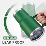 Load image into Gallery viewer, 30 oz Tumbler with Handle and Lid, Stainless Steel Tumblers Bulk Double Wall Vacuum Insulated Travel Mug Leak Proof Cup Keep Drinks Cold and Hot Dark Green, 12 Pack