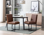 Load image into Gallery viewer, CIMOTA Modern Dining Chairs Set of 4, Leather Dining Room Chairs Upholstered Mid Century Armless Guest Side Chair with Black Base for Dining Room/Kitchen, Vintage Brown 4PCS
