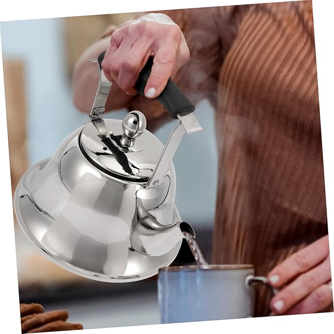 ERINGOGO 2L Whistling Tea Kettle Stovetop, Stainless Steel Teapot Water Kettle with Removable Tea Infuser, Mirror Polished Retro Tea Maker for Gas, Induction
