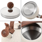 Load image into Gallery viewer, Whistling Stainless Steel Tea Kettle with Wood Grain Anti Heat Handle, Cylindrical Wood Grain Stainless Steel Cover, 2.6 Quart/2.5 Liter, Beige