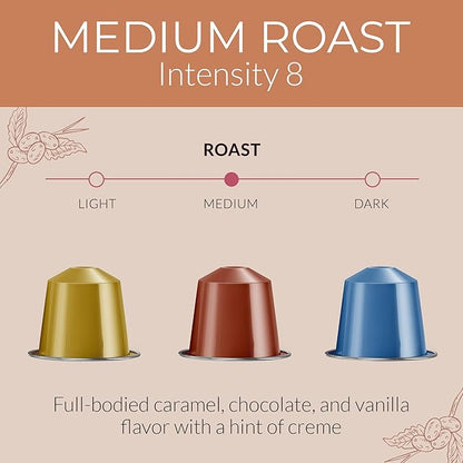 Camilla’s Heritage - Intensity 8 Flavored Espresso Coffee Variety Pack (Gourmet Chocolate, Vanilla & Caramel Espresso Cups) 60 Coffee Pods