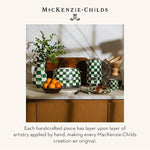 Load image into Gallery viewer, MACKENZIE-CHILDS Electric Kettle, Stainless-Steel Tea Kettle, Green-and-White Emerald Check