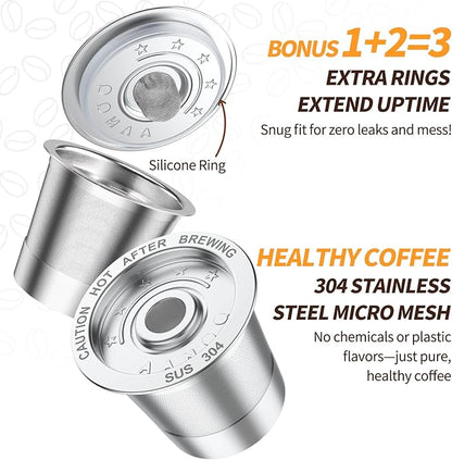 2 Pack K Cup Reusable Coffee Pods for Keurig: Stainless Steel Refillable K Cup - Reusable Coffee Filter for Keurig 1.0 Coffee Maker, Permanent, Eco-Friendly, BPA-Free