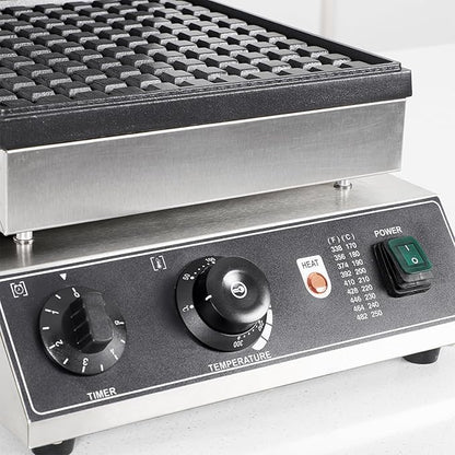 Electric Waffle Maker Machine 2200W, 1 Slice Nonstick Commercial Stainless Steel Square Waffle Maker, Temperature and Time Control, for Restaurant Bakeries Snack Bar Home, 50~300℃