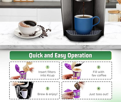 VIVI SKY K cup Coffee Paper Filters with Lid Disposable for Keurig, Fits All Keurig Single Serve Filter Brands (Natural with Lid, 300)