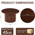 Load image into Gallery viewer, NORDICANA Single Accent Round Coffee Table, 27.5 Inch Wide 16.7 Inch Tall Walnut Color Farmhouse Center Table for Living Room, Manufactured Wood Top with Walnut Veneer